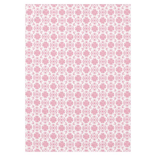 Nappe Motif de style damassé rose et blanc (Devant)