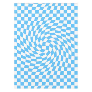 Nappe Motif de tableau de bord bleu clair et blanc À dam