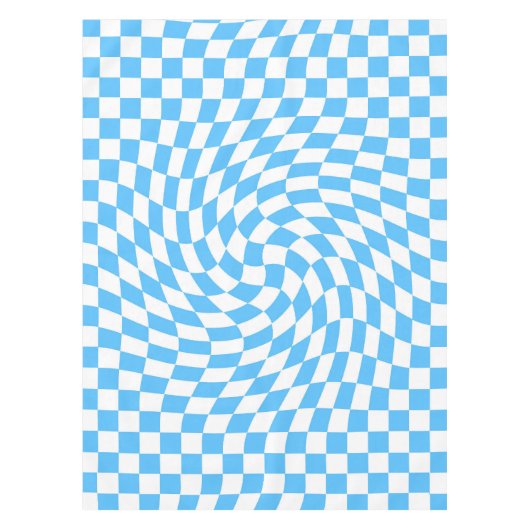 Nappe Motif de tableau de bord bleu clair et blanc À dam (Devant)