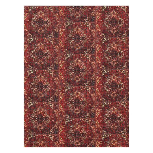 Nappe motif de tapis oriental en rouge foncé (Devant)
