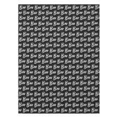 Nappe Motif de texte de livre noir et blanc d'Halloween (Devant)