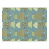 Nappe Motif de thé bleu Dusty du milieu du siècle (Devant (Horizontal))