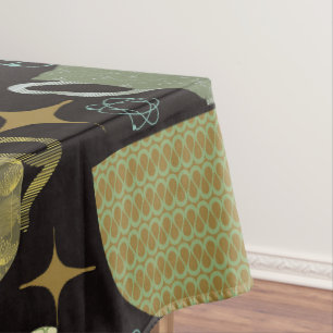 Nappe Motif de thé noir du milieu du siècle