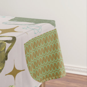 Nappe Motif de thé Pastel du milieu du siècle