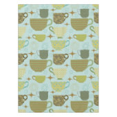 Nappe Motif de thé turquoise du milieu du siècle (Devant)