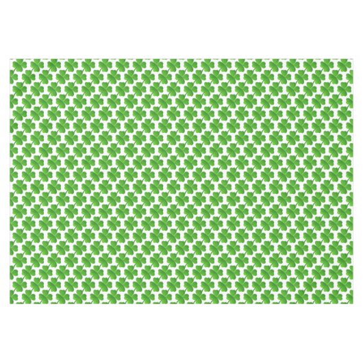 Nappe Motif de trèfle vert à quatre feuilles sur blanc (Devant (Horizontal))