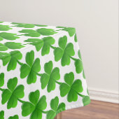 Nappe Motif de trèfle vert à quatre feuilles sur blanc (In Situ)