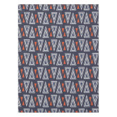 Nappe Motif de triangles géométriques bleu foncé et roug (Devant)