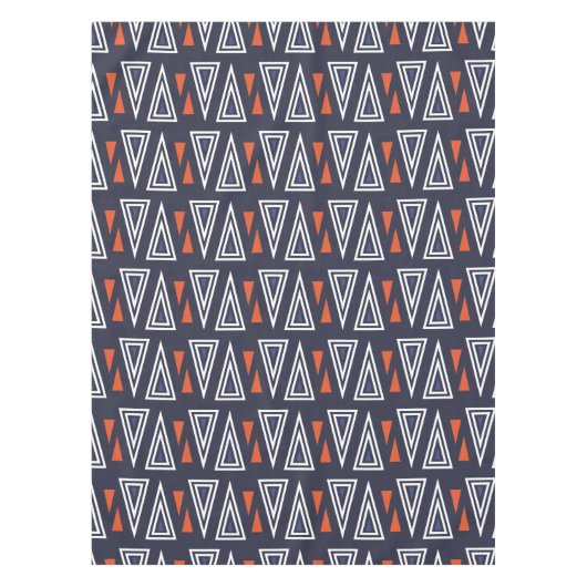Nappe Motif de triangles géométriques bleu foncé et roug (Devant)