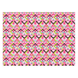 Nappe Motif de zigzag rose tiré par la main