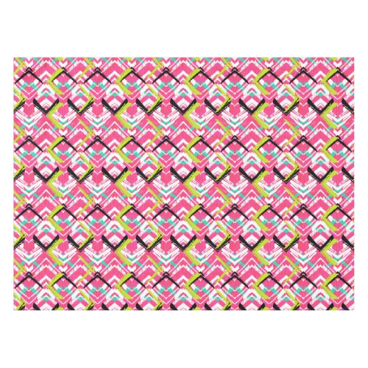 Nappe Motif de zigzag rose tiré par la main (Devant (Horizontal))