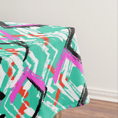 Nappe Motif de zigzag turquoise tiré par la main (In Situ)