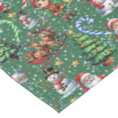 Nappe Motif décoratif de Noël sur fond vert (Angle)