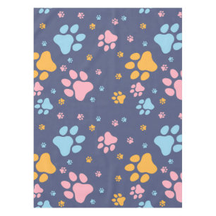 Nappe Motif d'empreintes de pattes d'animaux colorés
