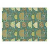 Nappe Motif d'enseignement rétro vert du milieu du siècl (Devant (Horizontal))