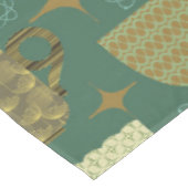 Nappe Motif d'enseignement rétro vert du milieu du siècl (Angle)