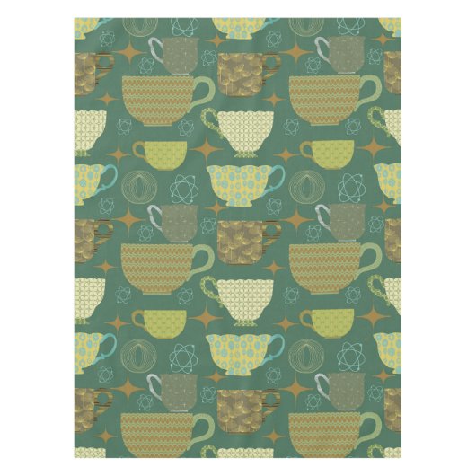 Nappe Motif d'enseignement rétro vert du milieu du siècl (Devant)