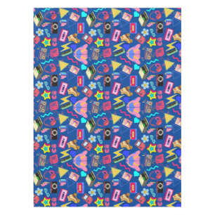 Nappe Motif des années 80 vintage 01,w Bleu BG