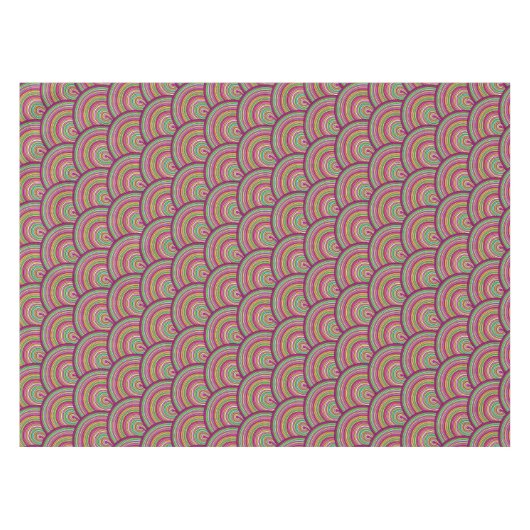Nappe Motif des cercles psychédéliques arc-en-ciel rétro (Devant (Horizontal))