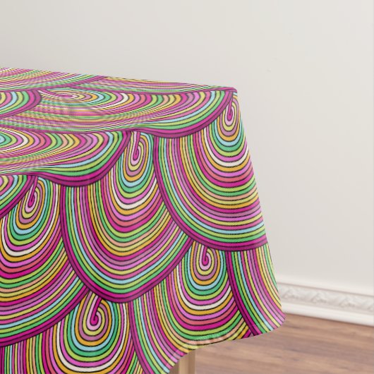 Nappe Motif des cercles psychédéliques arc-en-ciel rétro (In Situ)