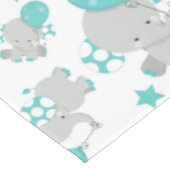 Nappe Motif Des Eléphants, Eléphants Mignons - Gris Bleu (Angle)