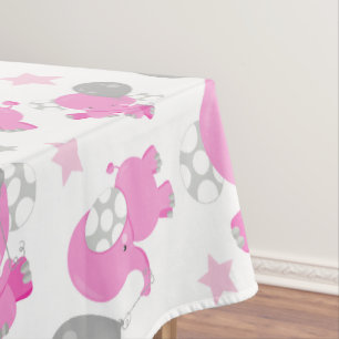 Nappe Motif Des Eléphants Roses, Eléphants Mignons, Étoi