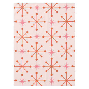 Nappe Motif d'étoiles atomiques rose orange du milieu du