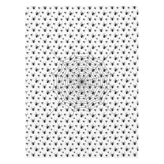 Nappe Motif d'Halloween Black White araignées (Devant)