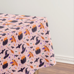 Nappe Motif d'Halloween mou et rose