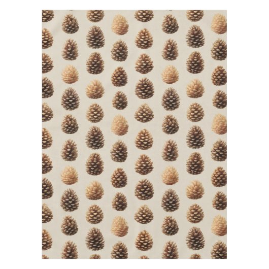 Nappe Motif d'hiver Rustique Brown Pine Cône (Devant)