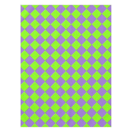 Nappe Motif diamant à carreaux vert et violet (Devant)
