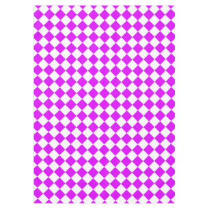 Nappe Motif Diamant Damier Blanc Violet