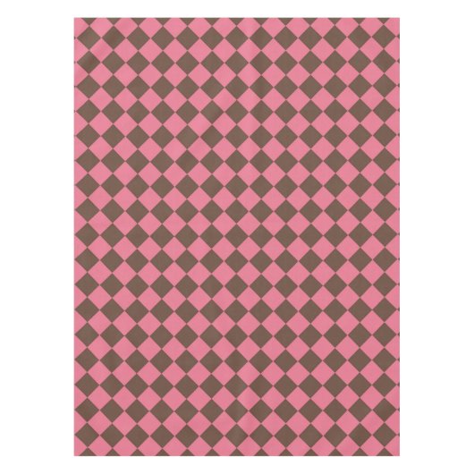 Nappe Motif diamant de Checker Brown rose (Devant)