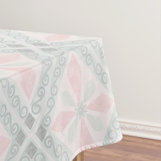Nappe Motif diamant pastel vert et rose (In Situ)