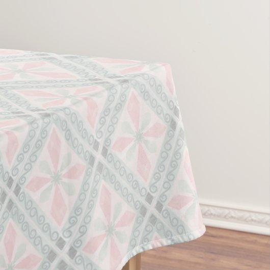 Nappe Motif diamant pastel vert et rose (In Situ)