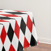 Nappe Motif diamant rouge blanc arlequin noir (In Situ)