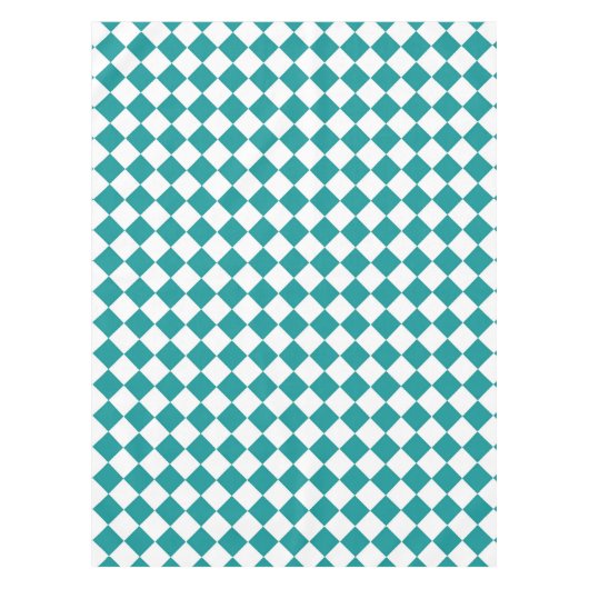 Nappe Motif diamant turquoise blanc Checker (Devant)