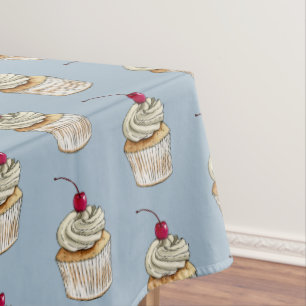 Nappe Motif d'illustration d'aquarelle de petit gâteau