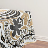 Nappe Motif d'illustration de Feuilles floraux noirs d'o (In Situ)