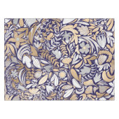 Nappe Motif d'illustration de la feuille florale blanche (Devant (Horizontal))