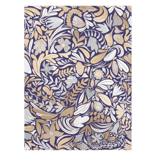 Nappe Motif d'illustration de la feuille florale blanche (Devant)