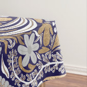 Nappe Motif d'illustration de la feuille florale blanche (In Situ)