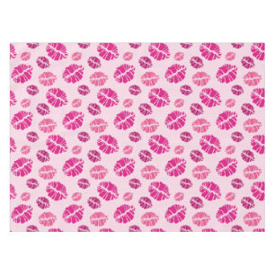 Nappe Motif d'impression de forme de baiser de rouge à