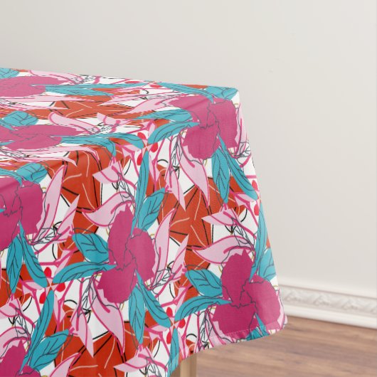 Nappe Motif d'impression floral rose chaud (In Situ)