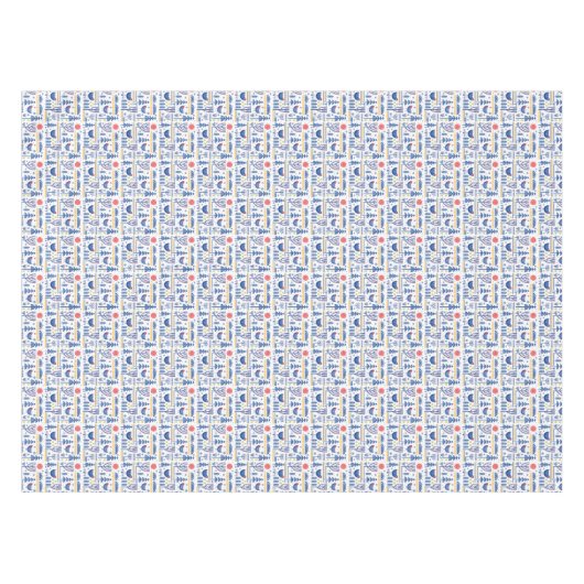 Nappe Motif d'oiseau d'hiver d'art populaire (Devant (Horizontal))