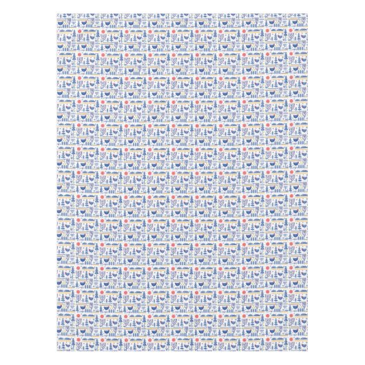 Nappe Motif d'oiseau d'hiver d'art populaire (Devant)