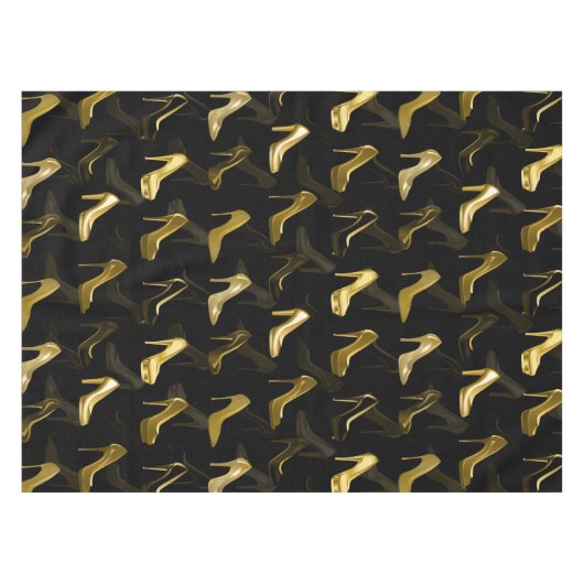 Nappe Motif d'or de chaussures de talons hauts (Devant (Horizontal))