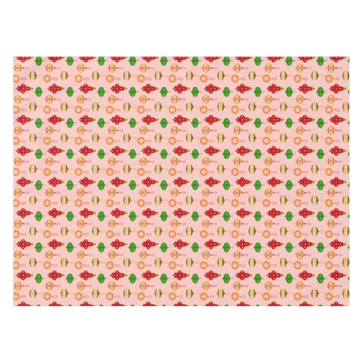 Nappe Motif d'ornement antique en rouge, vert et rose (Devant (Horizontal))