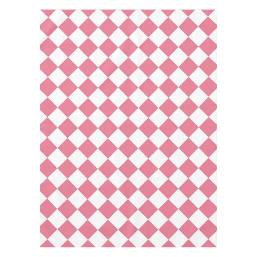 Nappe Motif du vérificateur de diamants rose blanc (Devant)