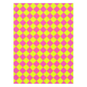 Nappe Motif du vérificateur de diamants rose jaune